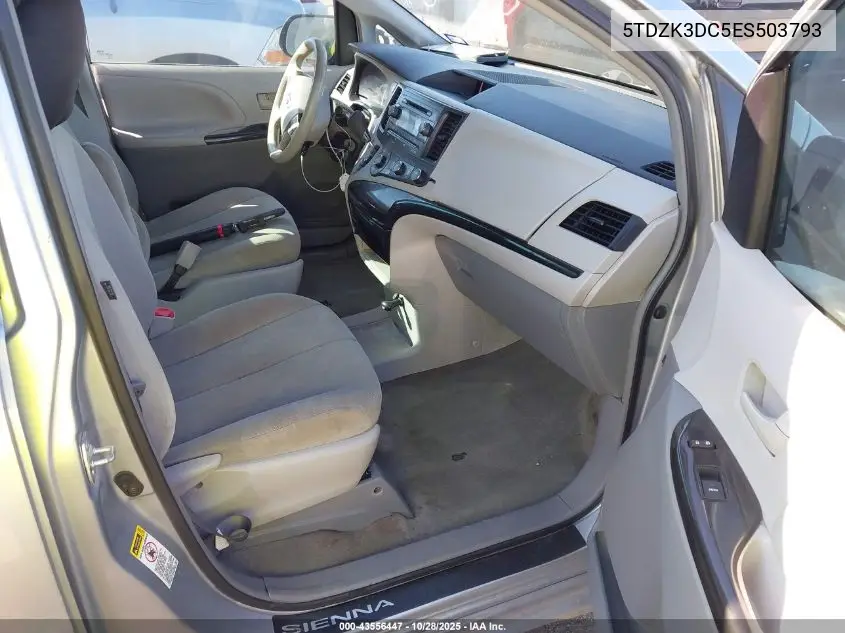 5TDZK3DC5ES503793 2014 Toyota Sienna L V6 7 Passenger
