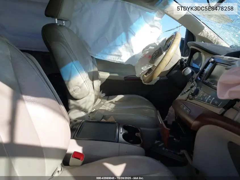 5TDYK3DC5ES478258 2014 Toyota Sienna Xle V6 8 Passenger