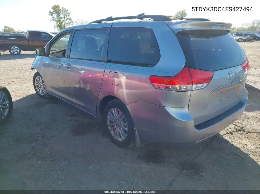 5TDYK3DC4ES427494 2014 Toyota Sienna Xle V6 8 Passenger