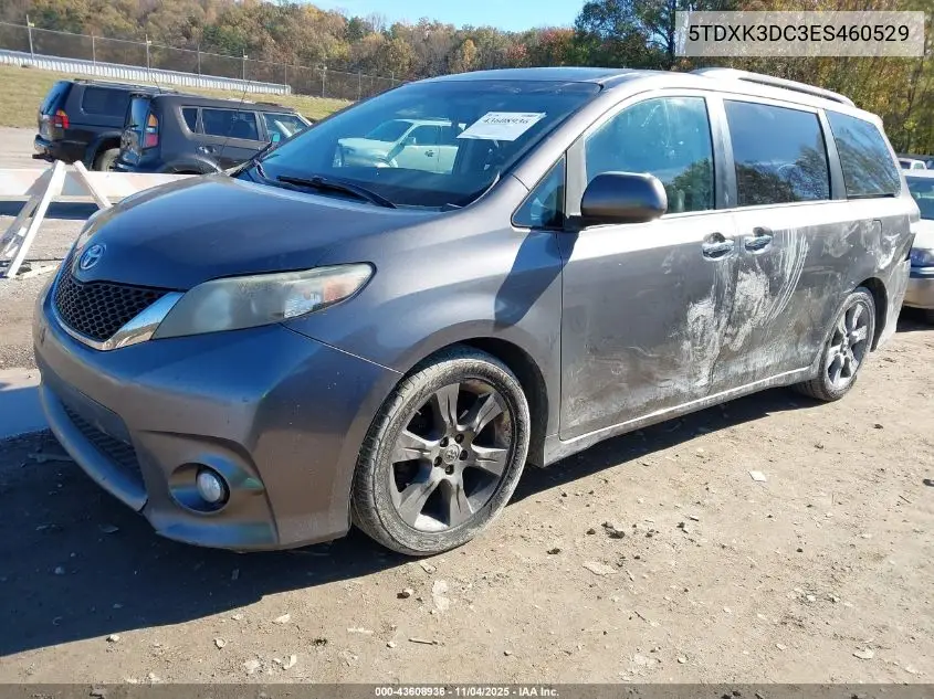 5TDXK3DC3ES460529 2014 Toyota Sienna Se 8 Passenger