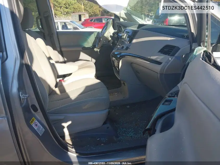 5TDZK3DC1ES442510 2014 Toyota Sienna L V6 7 Passenger