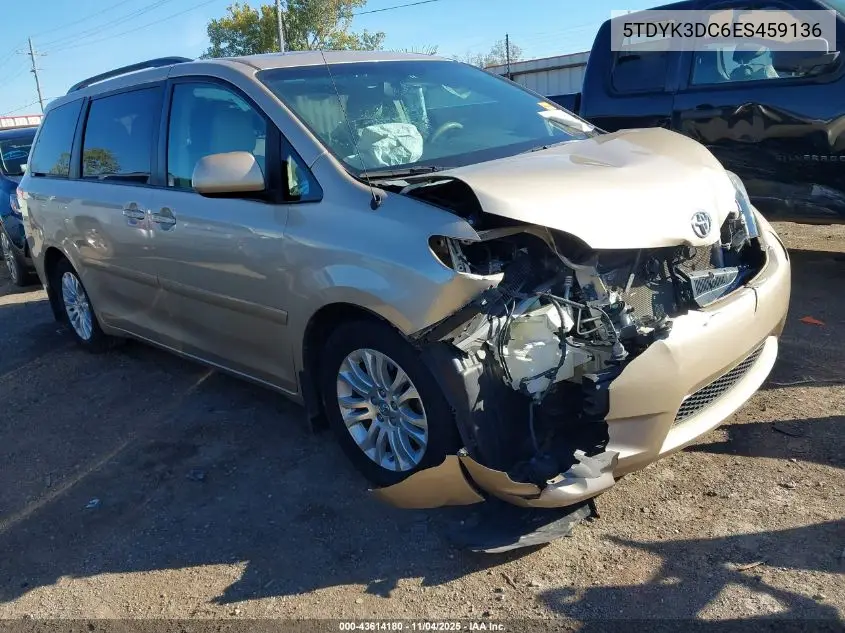 5TDYK3DC6ES459136 2014 Toyota Sienna Xle V6 8 Passenger