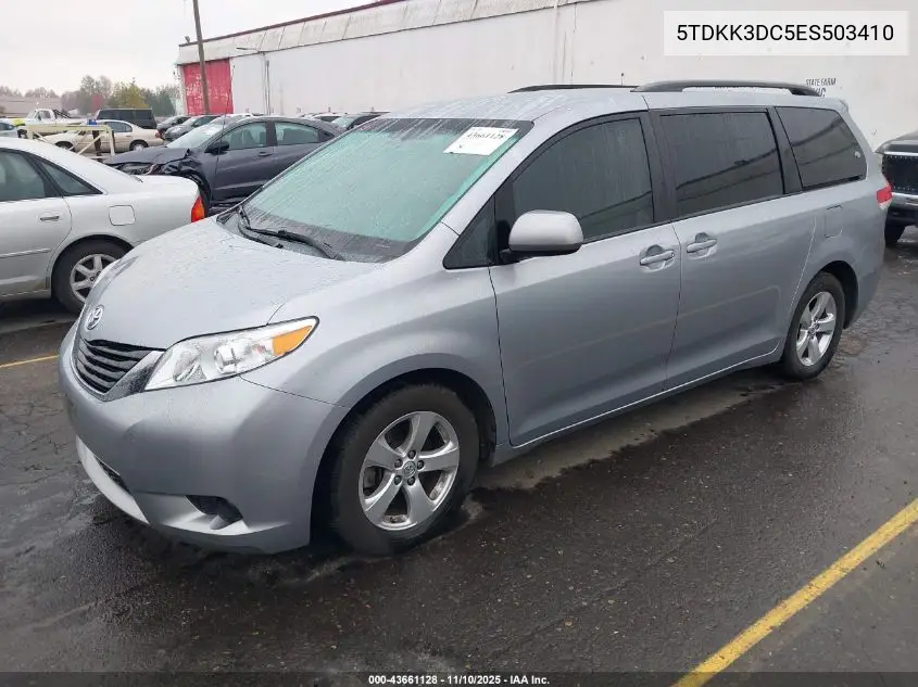 5TDKK3DC5ES503410 2014 Toyota Sienna Le V6 8 Passenger