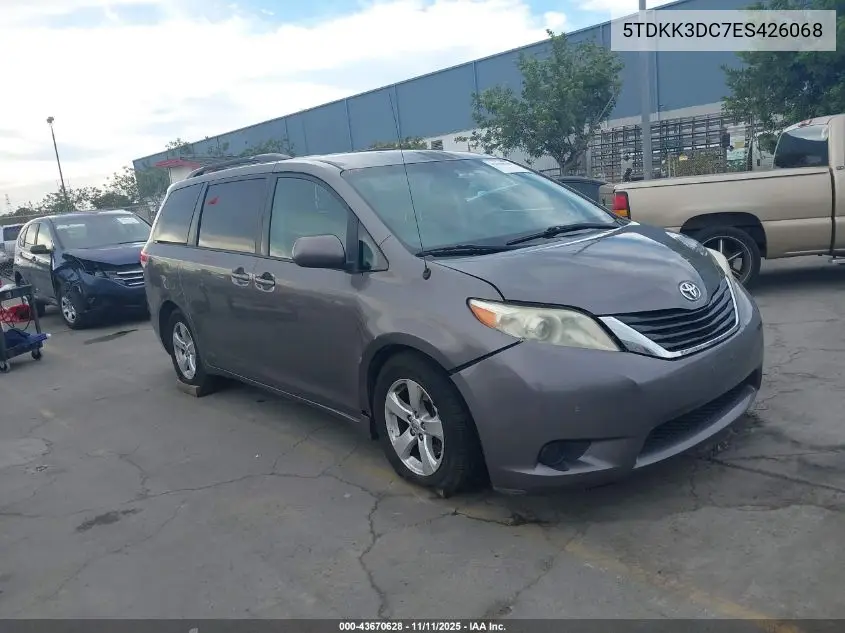 5TDKK3DC7ES426068 2014 Toyota Sienna Le V6 8 Passenger