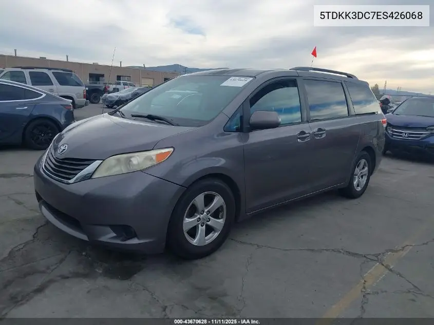 5TDKK3DC7ES426068 2014 Toyota Sienna Le V6 8 Passenger