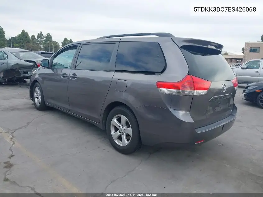 5TDKK3DC7ES426068 2014 Toyota Sienna Le V6 8 Passenger