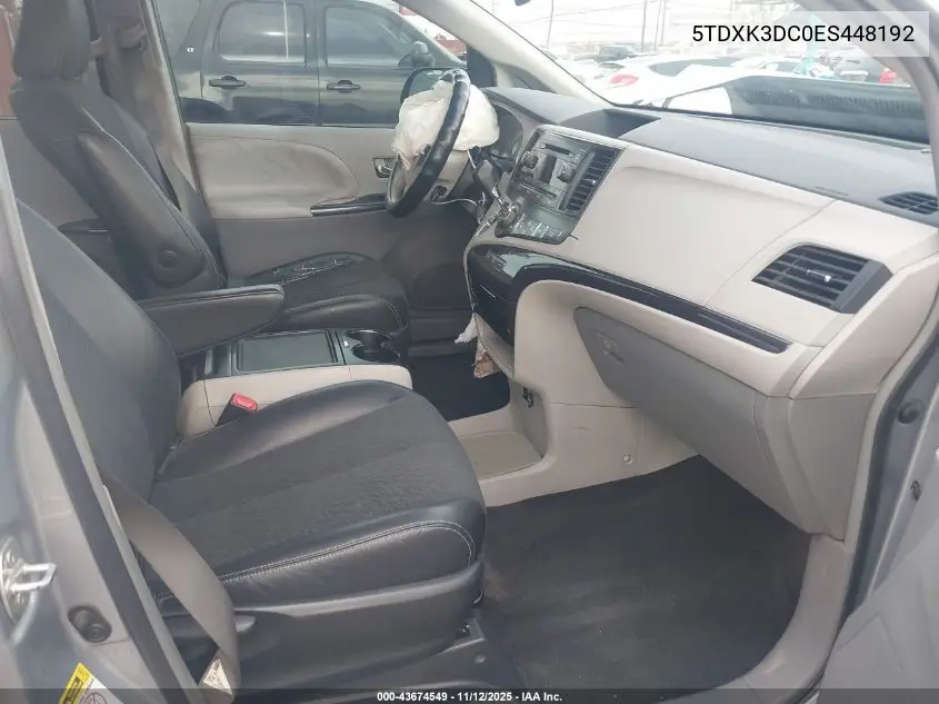 5TDXK3DC0ES448192 2014 Toyota Sienna Se 8 Passenger