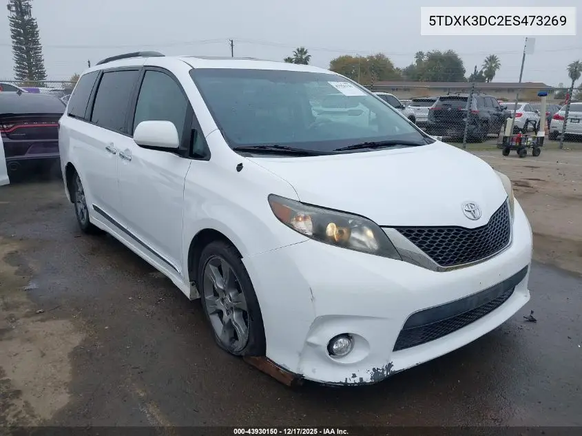 5TDXK3DC2ES473269 2014 Toyota Sienna Se 8 Passenger