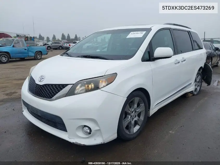 5TDXK3DC2ES473269 2014 Toyota Sienna Se 8 Passenger