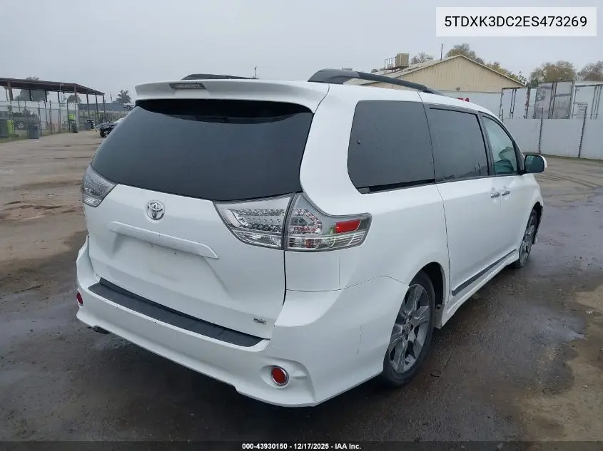 5TDXK3DC2ES473269 2014 Toyota Sienna Se 8 Passenger