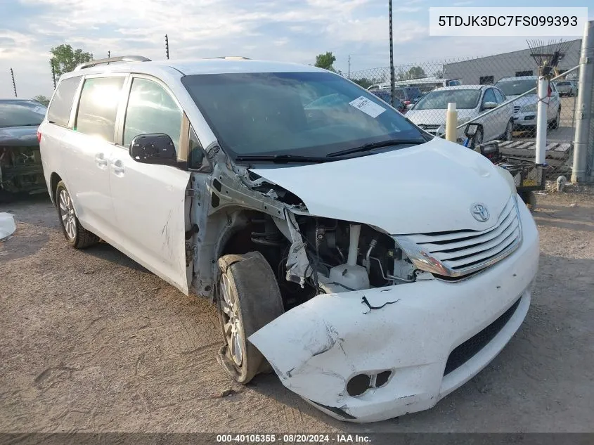 5TDJK3DC7FS099393 2015 Toyota Sienna Le 7 Passenger