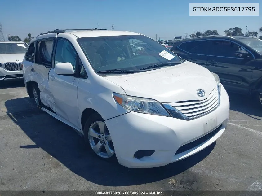 2015 Toyota Sienna Le 8 Passenger VIN: 5TDKK3DC5FS617795 Lot: 40175920