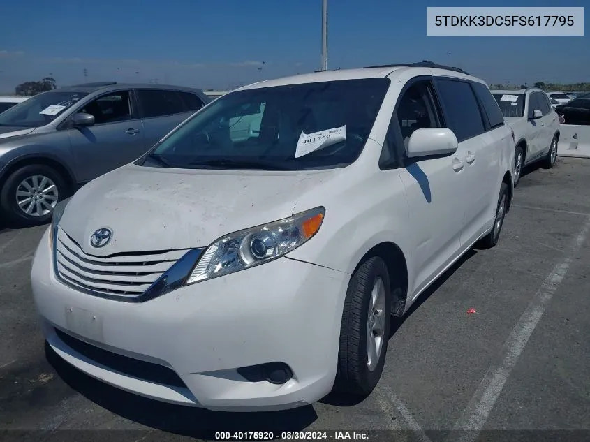 5TDKK3DC5FS617795 2015 Toyota Sienna Le 8 Passenger