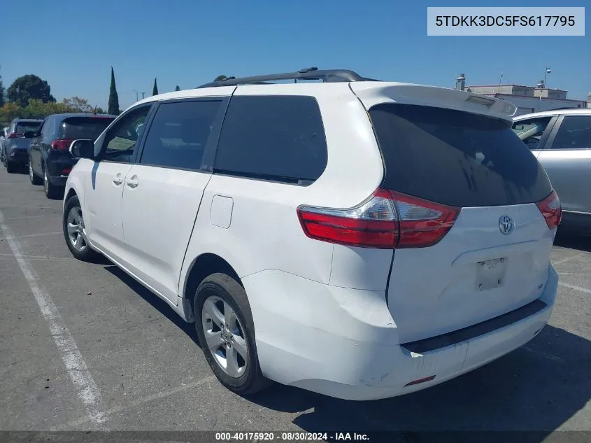 5TDKK3DC5FS617795 2015 Toyota Sienna Le 8 Passenger