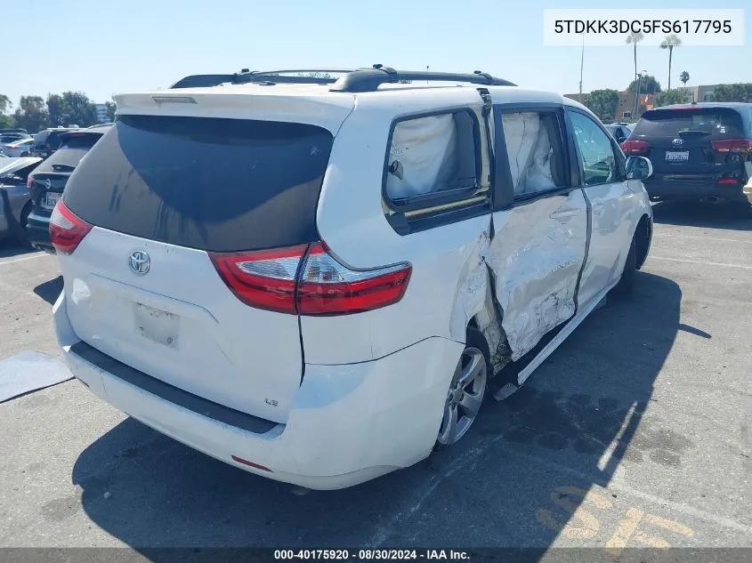 5TDKK3DC5FS617795 2015 Toyota Sienna Le 8 Passenger