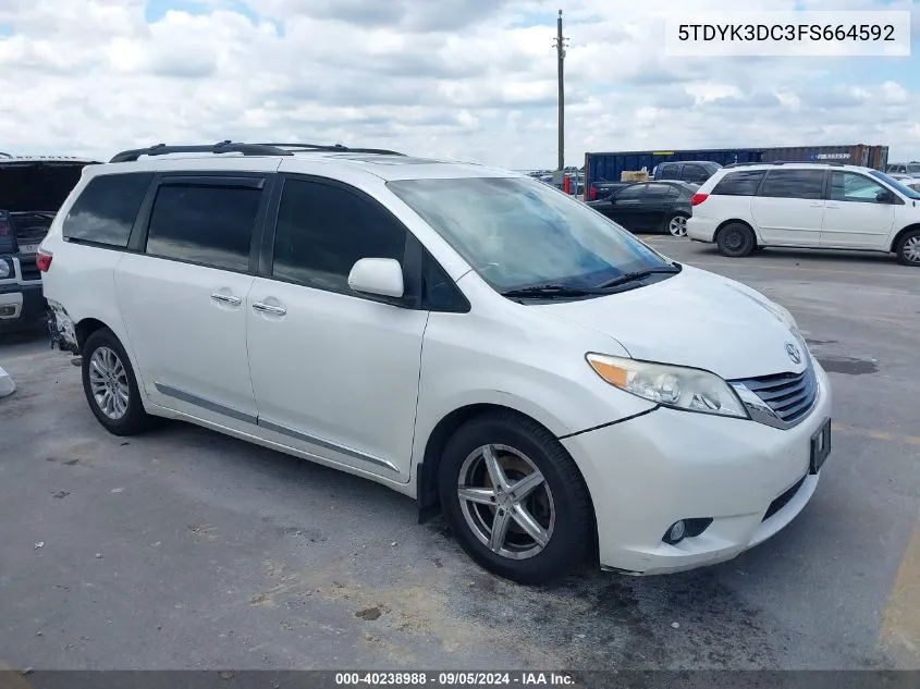 5TDYK3DC3FS664592 2015 Toyota Sienna Xle 8 Passenger