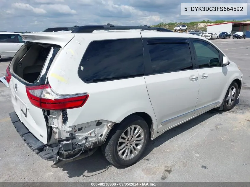 5TDYK3DC3FS664592 2015 Toyota Sienna Xle 8 Passenger