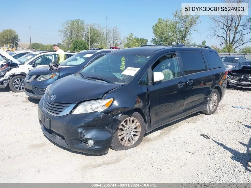 5TDYK3DC8FS624993 2015 Toyota Sienna Xle 8 Passenger