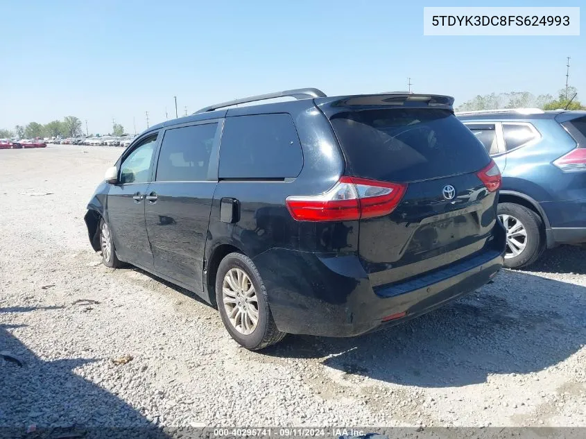 5TDYK3DC8FS624993 2015 Toyota Sienna Xle 8 Passenger