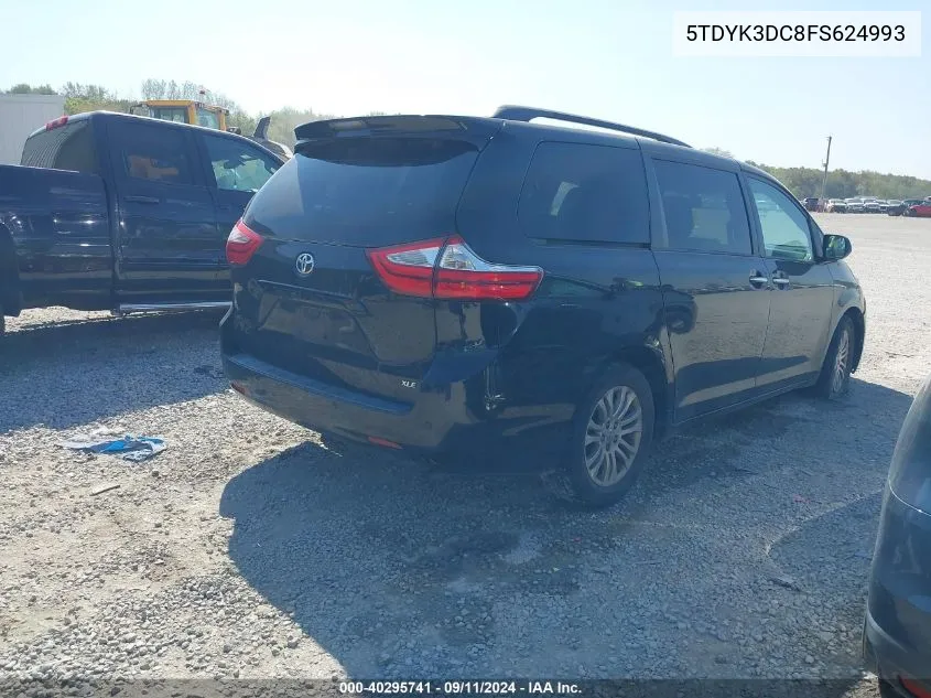 5TDYK3DC8FS624993 2015 Toyota Sienna Xle 8 Passenger