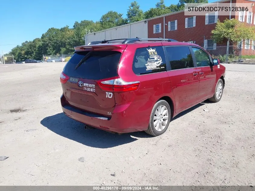 5TDDK3DC7FS128386 2015 Toyota Sienna Xle Premium 7 Passenger