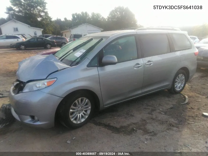 5TDYK3DC5FS641038 2015 Toyota Sienna Xle 8 Passenger