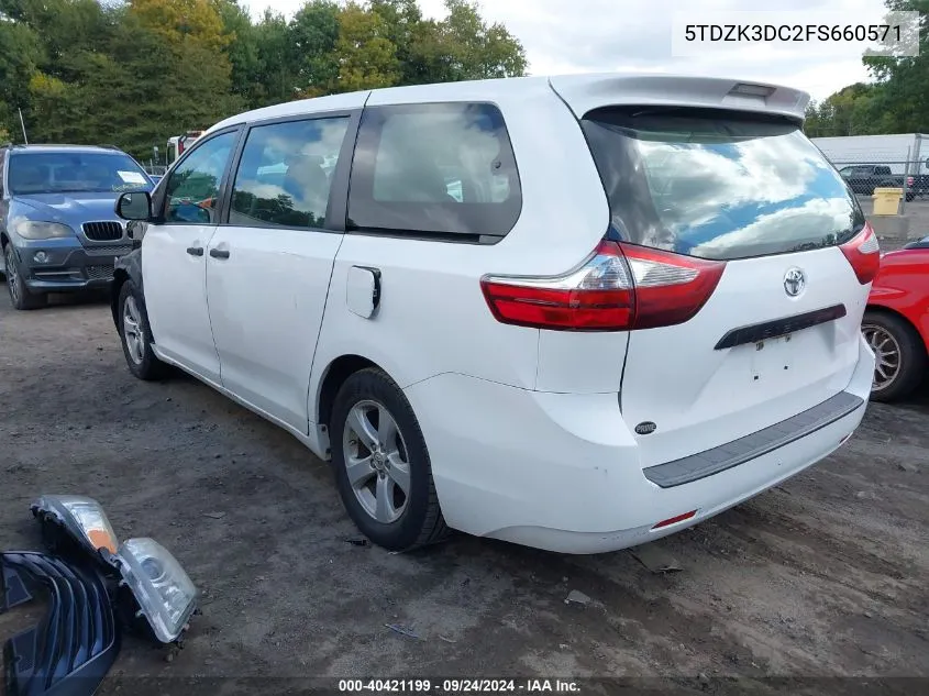 5TDZK3DC2FS660571 2015 Toyota Sienna L 7 Passenger