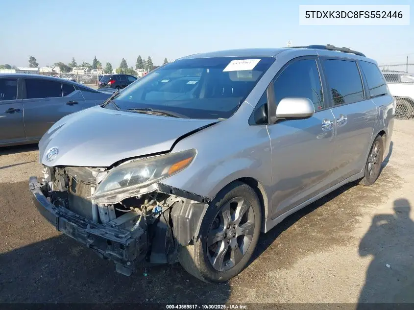 5TDXK3DC8FS552446 2015 Toyota Sienna Se 8 Passenger