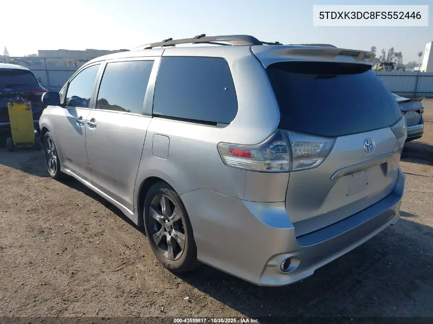 5TDXK3DC8FS552446 2015 Toyota Sienna Se 8 Passenger