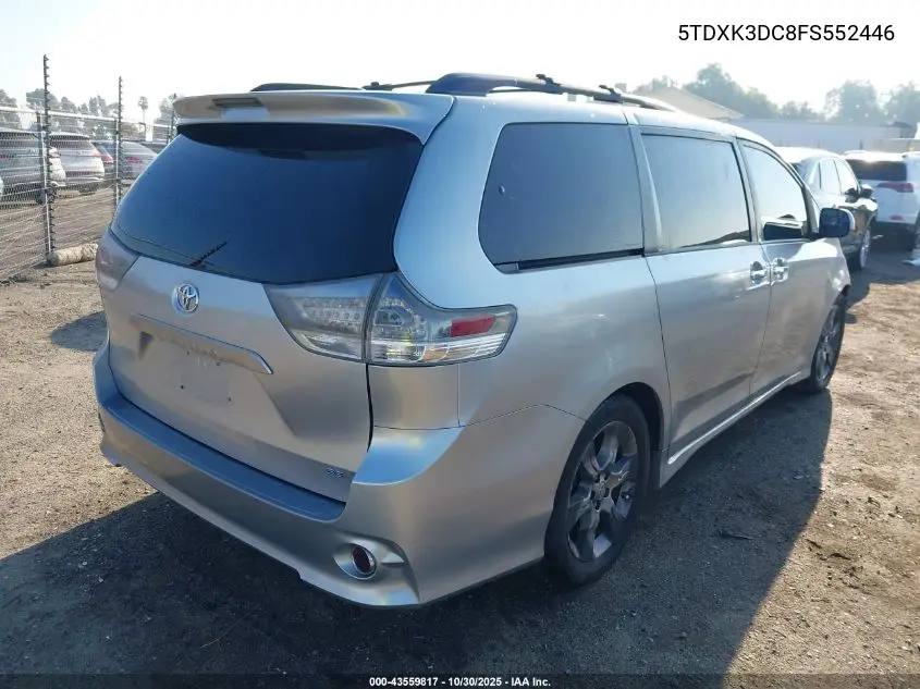5TDXK3DC8FS552446 2015 Toyota Sienna Se 8 Passenger