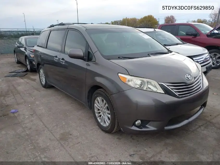 5TDYK3DC0FS629850 2015 Toyota Sienna Xle 8 Passenger