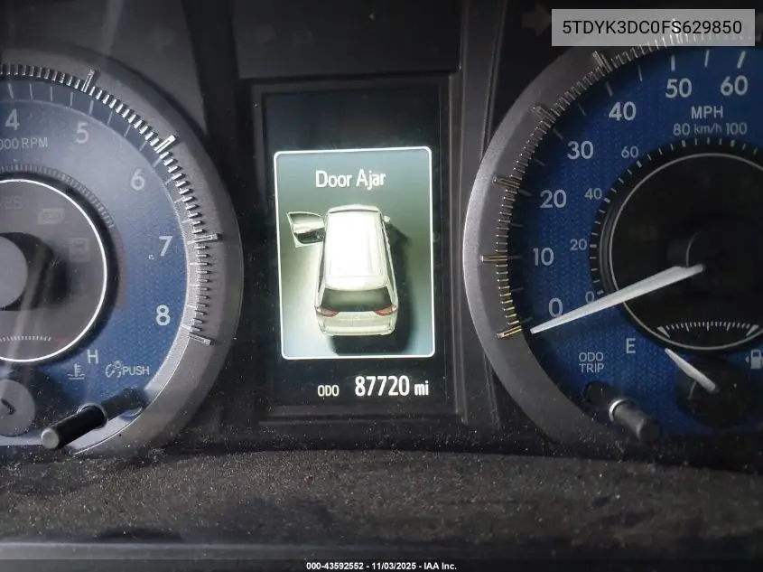 5TDYK3DC0FS629850 2015 Toyota Sienna Xle 8 Passenger
