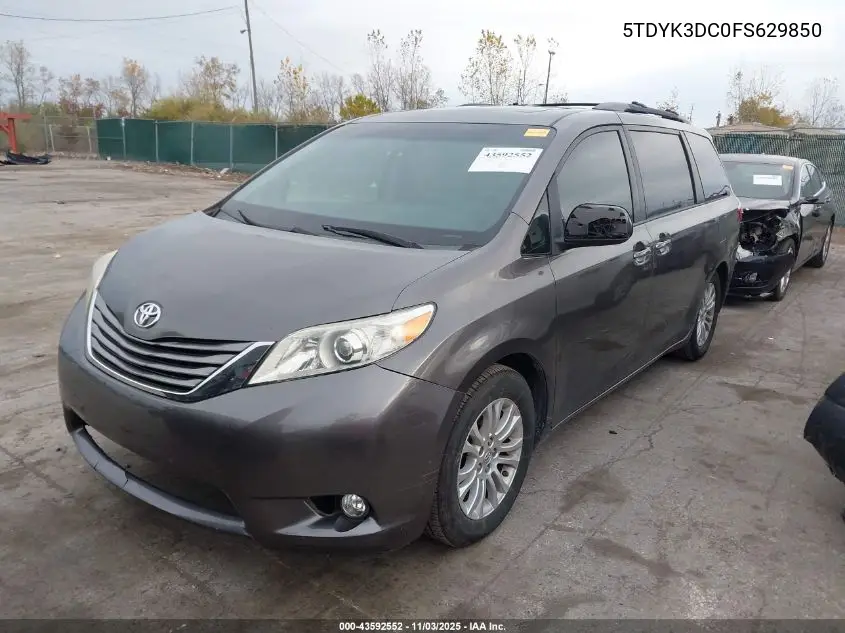 5TDYK3DC0FS629850 2015 Toyota Sienna Xle 8 Passenger