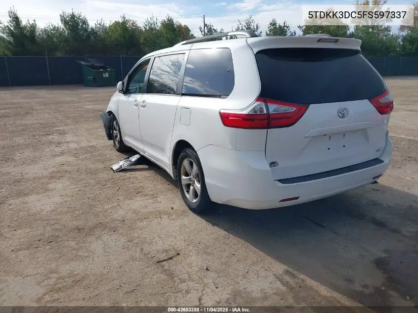 5TDKK3DC5FS597337 2015 Toyota Sienna Le 8 Passenger