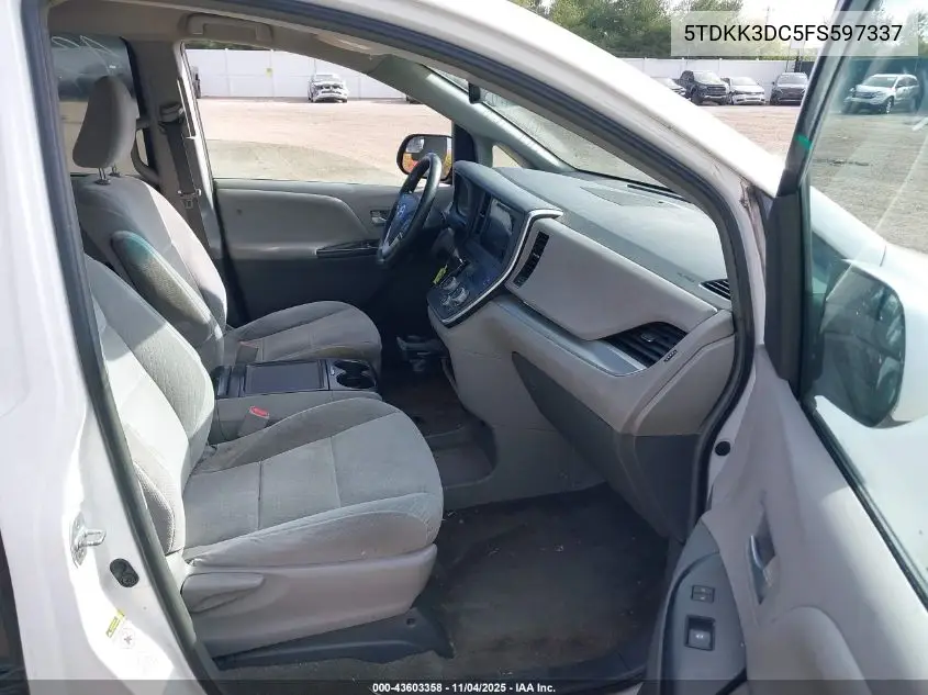 5TDKK3DC5FS597337 2015 Toyota Sienna Le 8 Passenger