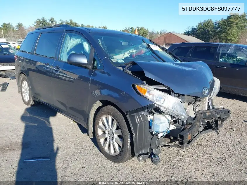 5TDDK3DC8FS097777 2015 Toyota Sienna Xle 7 Passenger