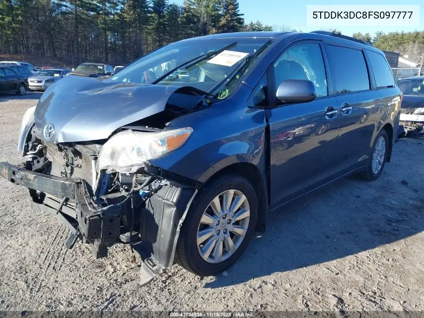 5TDDK3DC8FS097777 2015 Toyota Sienna Xle 7 Passenger