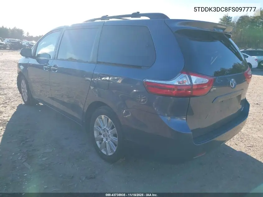 5TDDK3DC8FS097777 2015 Toyota Sienna Xle 7 Passenger