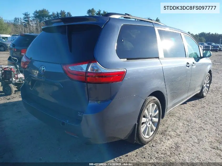 5TDDK3DC8FS097777 2015 Toyota Sienna Xle 7 Passenger