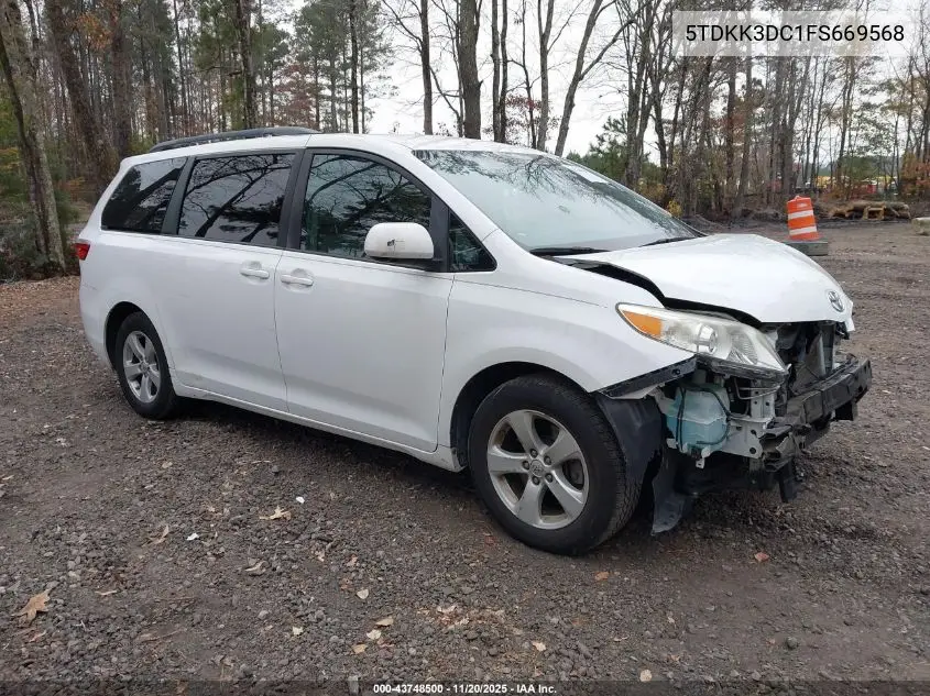 5TDKK3DC1FS669568 2015 Toyota Sienna Le 8 Passenger