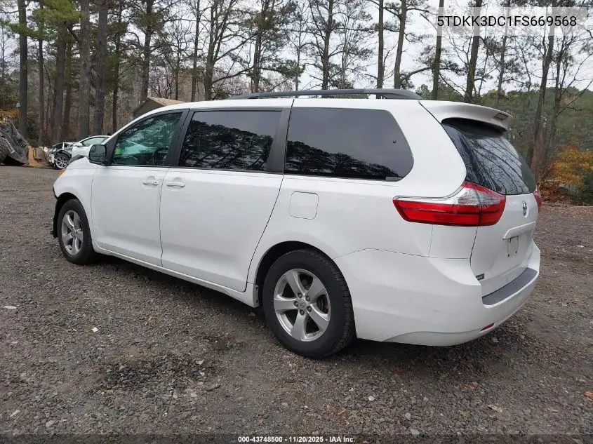 5TDKK3DC1FS669568 2015 Toyota Sienna Le 8 Passenger