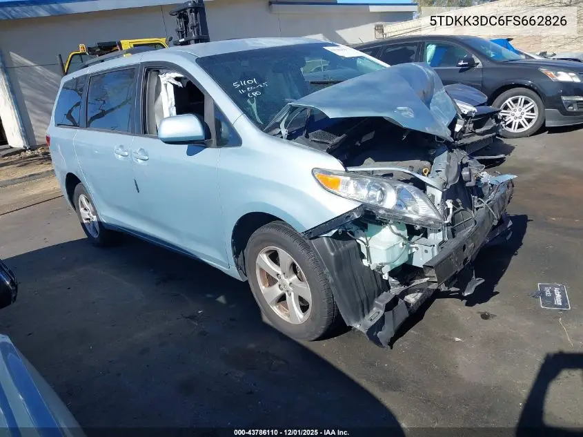 5TDKK3DC6FS662826 2015 Toyota Sienna Le 8 Passenger