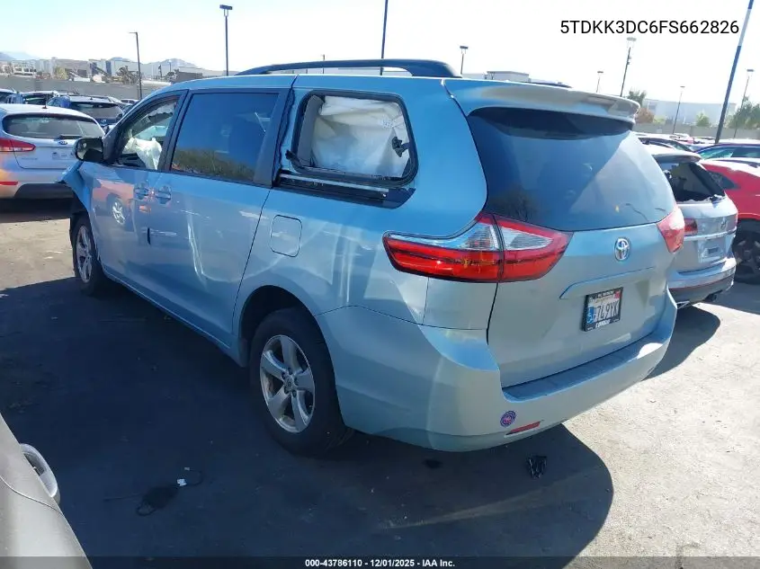 5TDKK3DC6FS662826 2015 Toyota Sienna Le 8 Passenger