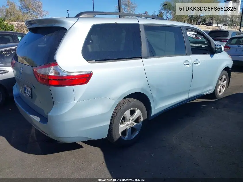 5TDKK3DC6FS662826 2015 Toyota Sienna Le 8 Passenger
