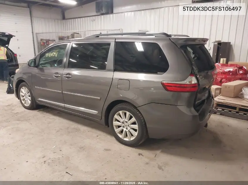 5TDDK3DC5FS106497 2015 Toyota Sienna Xle 7 Passenger
