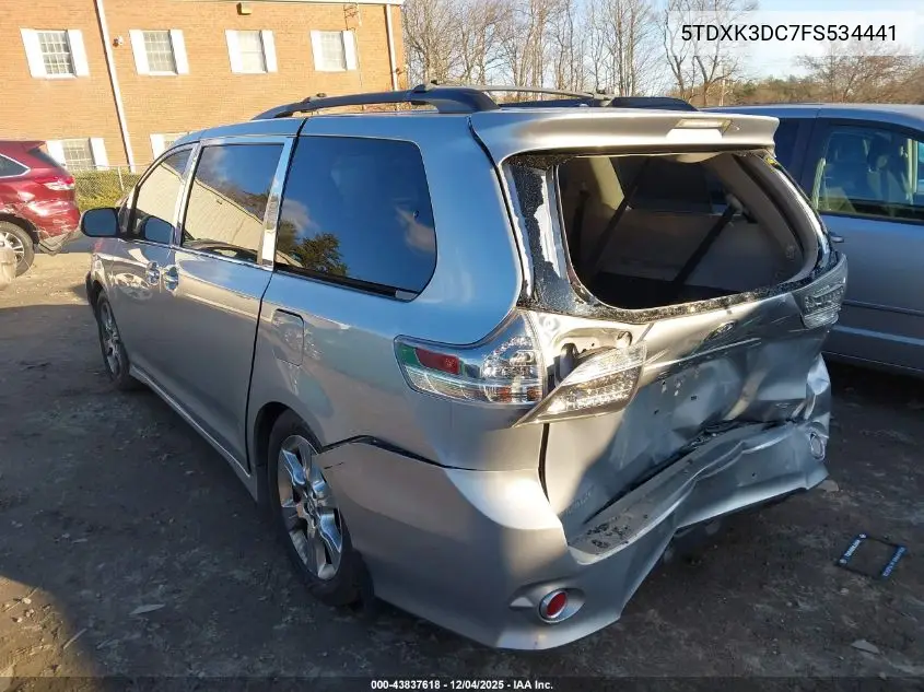 5TDXK3DC7FS534441 2015 Toyota Sienna Se Premium 8 Passenger