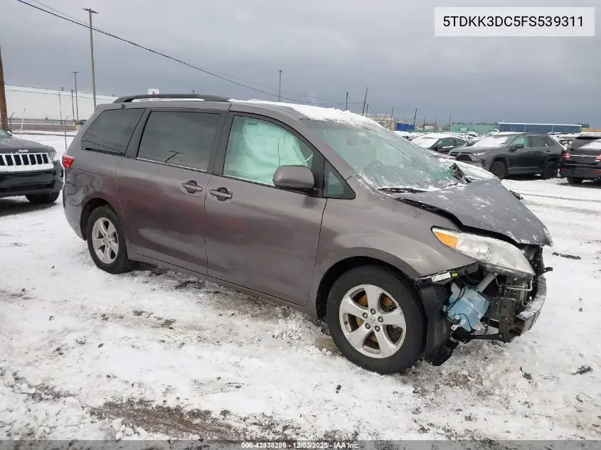 5TDKK3DC5FS539311 2015 Toyota Sienna Le 8 Passenger