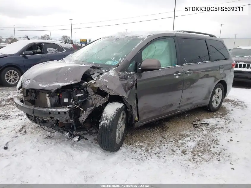 5TDKK3DC5FS539311 2015 Toyota Sienna Le 8 Passenger