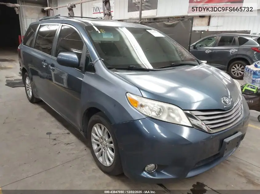 5TDYK3DC9FS665732 2015 Toyota Sienna Xle 8 Passenger