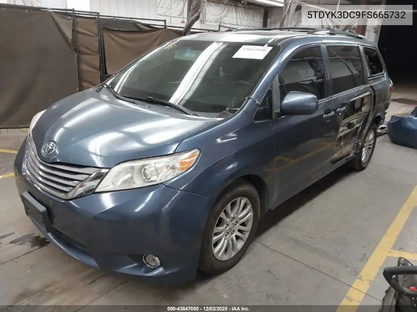 5TDYK3DC9FS665732 2015 Toyota Sienna Xle 8 Passenger
